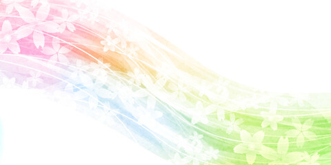 桜　春　水彩　背景