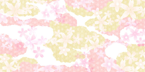 Fototapeta premium 桜 春 水彩 背景