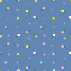 Seamless pattern with hand drawn flowers. Background for textile, wrapping paper, fashion, illustration.