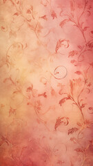 vertical background scarlet abstract red vintage background with light floral natural ornament, canvas, wall