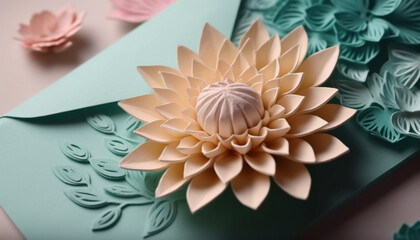 Lotus water lily symbolizes beauty in nature, Japanese culture elegance generated by AI