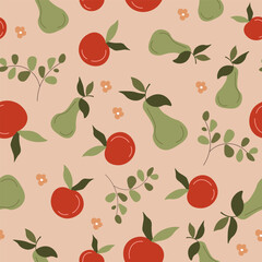 Agriculture growing fruits and herbs, pattern