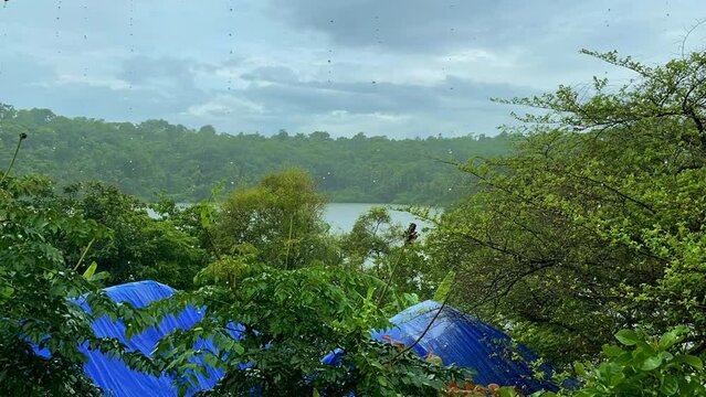 Timelapse shot of Agonda beach on a rainy day Goa India 4K