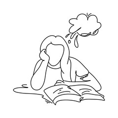 A stress concept artwork features a person with the word Oh No enclosed in a thought bubble. The person is clutching their head and wearing an anxious grimace