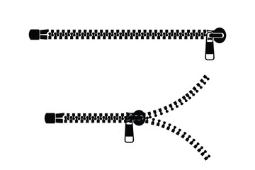 vector illustration of black zipper