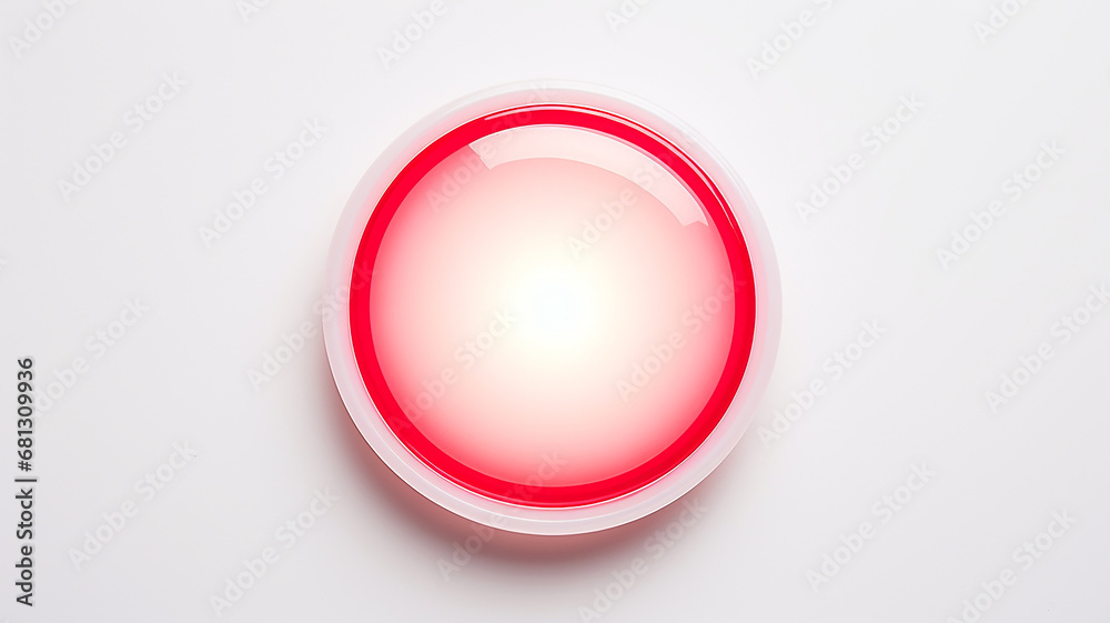 Aufkleber red light fluorescent button isolated on the background of computer graphics website design