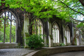 St. Dunstan in the East Church Garden and Ruins. London. UK.