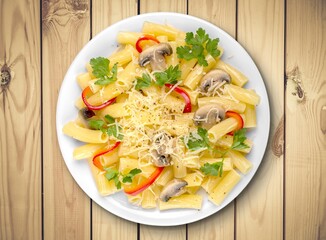 creamy tasty fresh pasta on plate