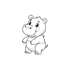 coloring page hippo