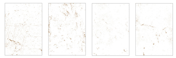 Set of grunge textures. Vector distress overlay textures. collection of 4 brown color grunge texture.