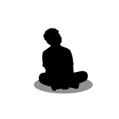 Boy sitting stock vector illustration
