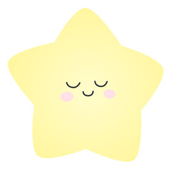 Star cartoon vector watercolor illustration