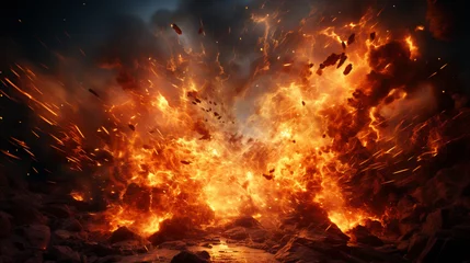 Foto op Plexiglas fire in the fireplace HD 8K wallpaper Stock Photographic Image  © AA