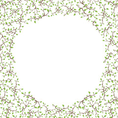 Obraz premium Circle wooden leaves frame