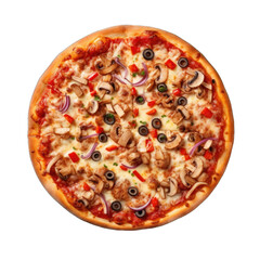 delicious pizza isolated on white PNG transparent background