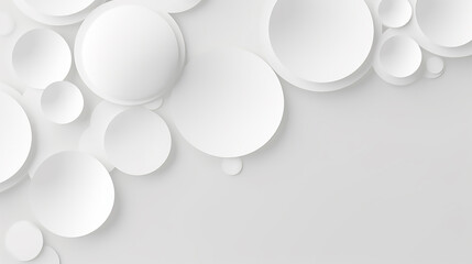 white Modern abstract light silver background elegant circle shape design. Paper circle banner with drop shadows.