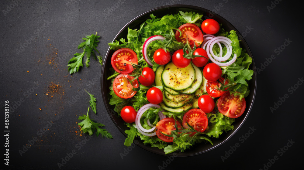 Canvas Prints healthy fitness meal with fresh salad. diet concept