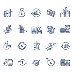 money financial management related icon set