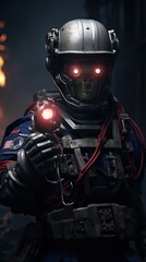 Firefighter robot UHD wallpaper