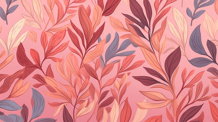 Fototapeta premium autumn leaves and branches background, abstract soft color softpastel bright colors, fall pattern