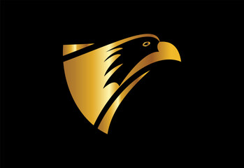 Eagle, eagle head logo design pro vector with golden and black color