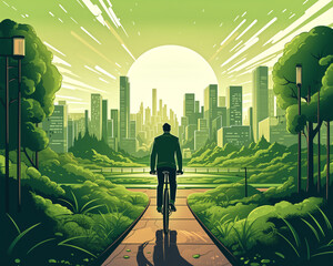 Enjoy the green commute vibe as people pedal through the city
