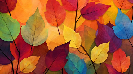 Fototapeta na wymiar autumn leaves background - created with