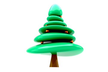 Digital png illustration of decorated christmas tree on transparent background