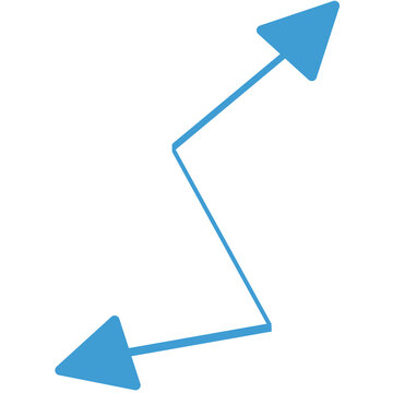 Digital png illustration of blue two ended arrow pointing up and down on transparent background