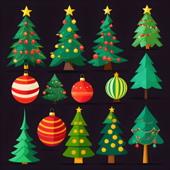 Christmas trees and Santa, Generating AI