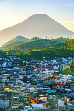 panorama at dieng banjarnegara, java indonesia