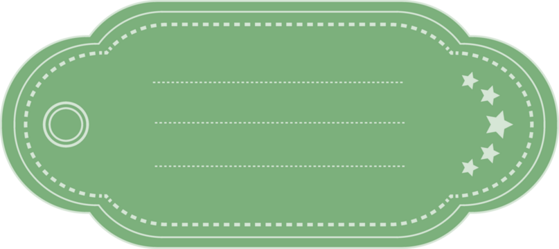 Digital png illustration of green tag with copy space on transparent background