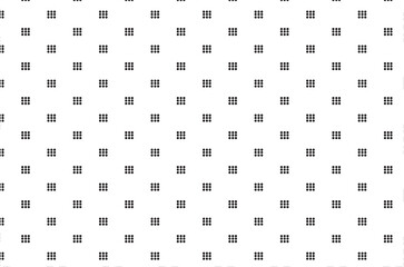 Fototapeta na wymiar Digital png illustration of rows of black dots in squares on transparent background