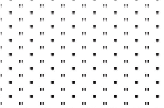 Digital png illustration of rows of black dots in squares on transparent background