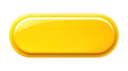 Illustration of blank yellow web button isolated on transparent background - obrazy, fototapety, plakaty