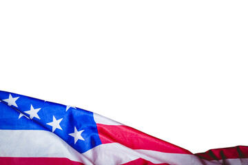 Digital png illustration of usa flag with copy space on transparent background