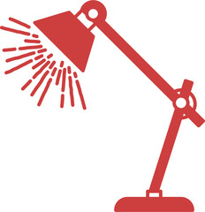 Digital png illustration of red lamp with copy space on transparent background