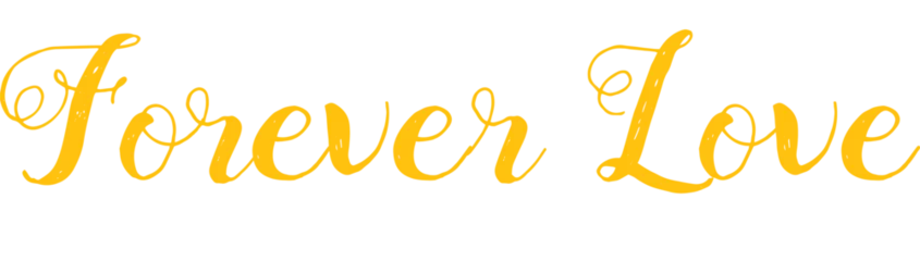 Fotobehang Digital png illustration of yellow forever love text on transparent background © vectorfusionart