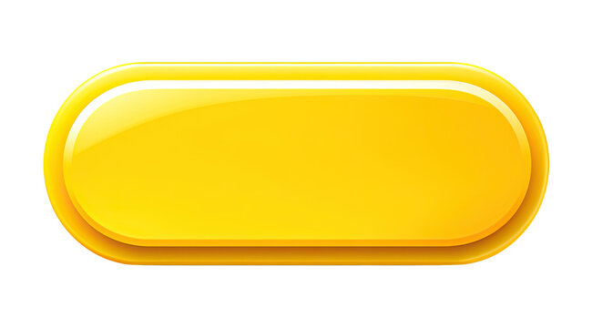 Illustration of blank yellow web button isolated on transparent background