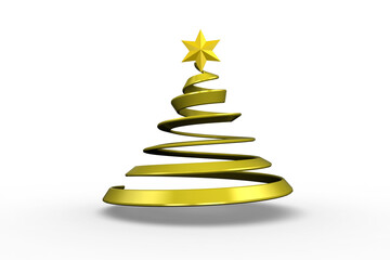 Digital png illustration of swirled christmas tree on transparent background