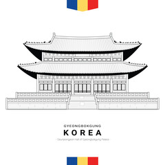 Gyeongbokgung palace, south korea building landmark.