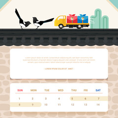 Korean happy new  Year's Delivery Service  Notice background