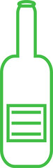 Digital png illustration of green bottle of beer on transparent background