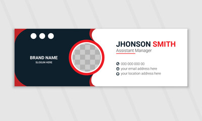 Modern and minimalist email signature design, Corporate mail business email signature banner, and minimal layout.
