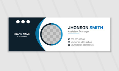 Modern and minimalist email signature design, Corporate mail business email signature banner, and minimal layout.