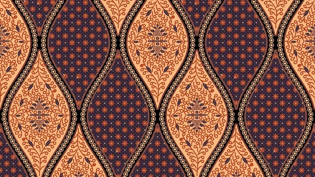 Animated traditional textile art&nbsp;Motif Javanese batik sogan is a form originating from Java, Indonesia.