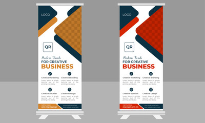 
Business Roll Up Banner vector creative design. X banner, x stand, pull up, pop up banner for marketing and advertising.
2023 and 2024 Trending and modern design. colorful roll up standee banner desi