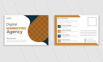 Creative modern corporate business postcard EDDM design template, amazing and modern postcard design.
