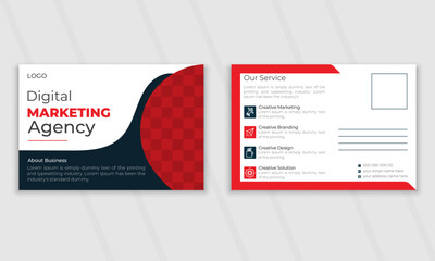 Creative modern corporate business postcard EDDM design template, amazing and modern postcard design.

