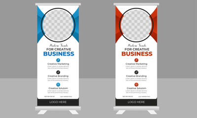 Business Roll Up Banner vector creative design template, corporate Roll up background for Presentation,
X banner, x stand, 2023 and 2024 Trending and modern design.
